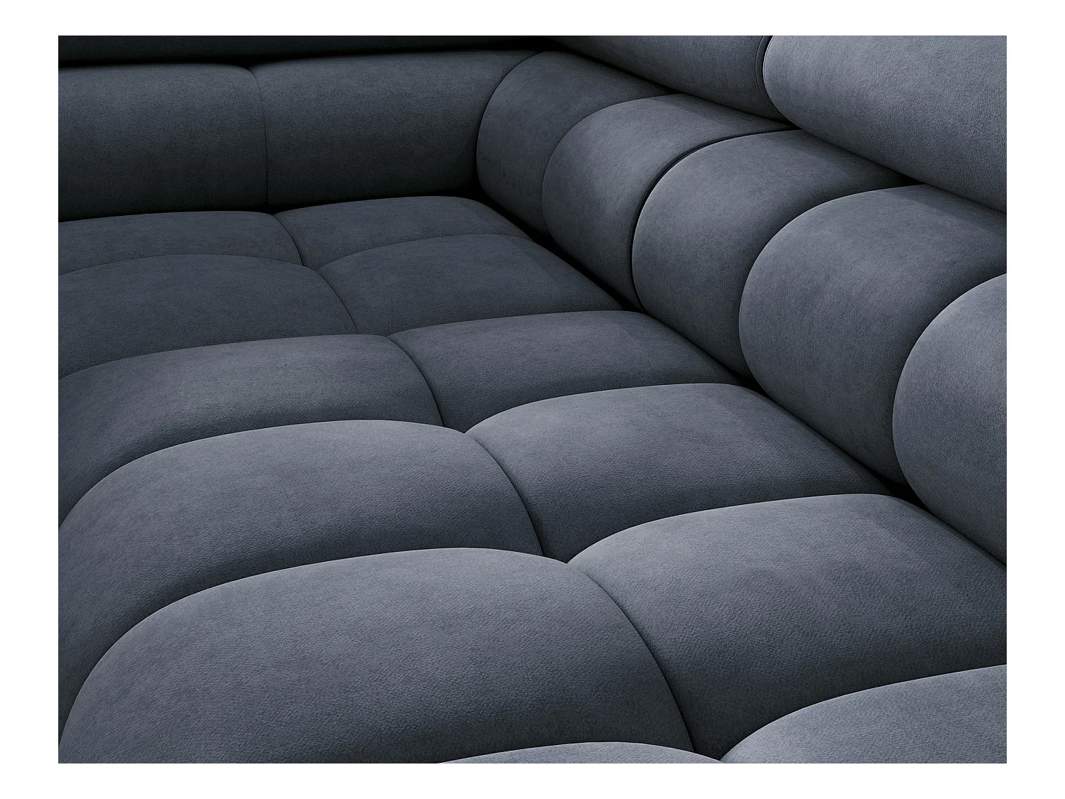 Divano d'angolo Latina L/rivestimento in tessut/Blu