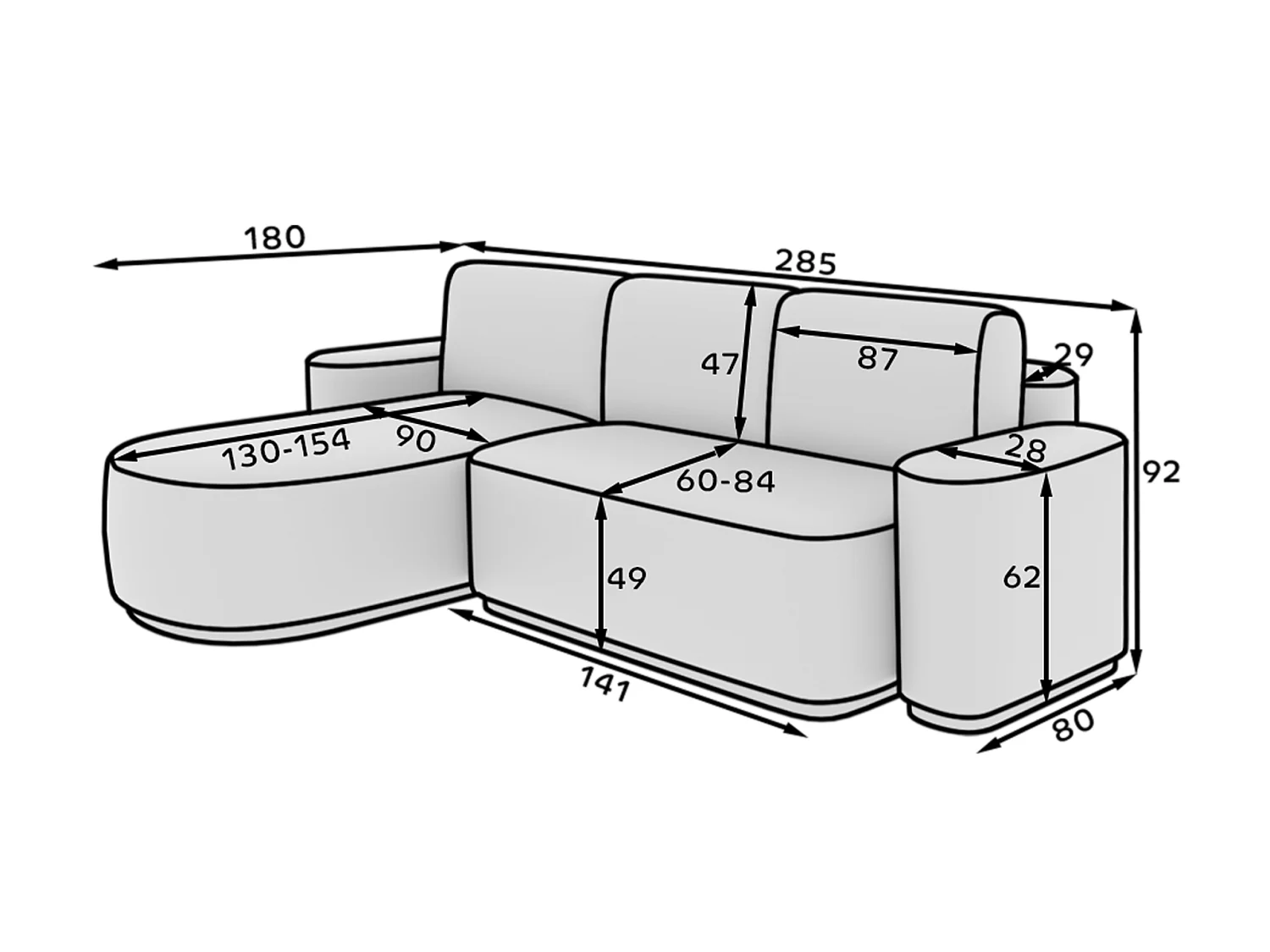 Canapé d'angle Weggis R/revêtement tissu/Beige