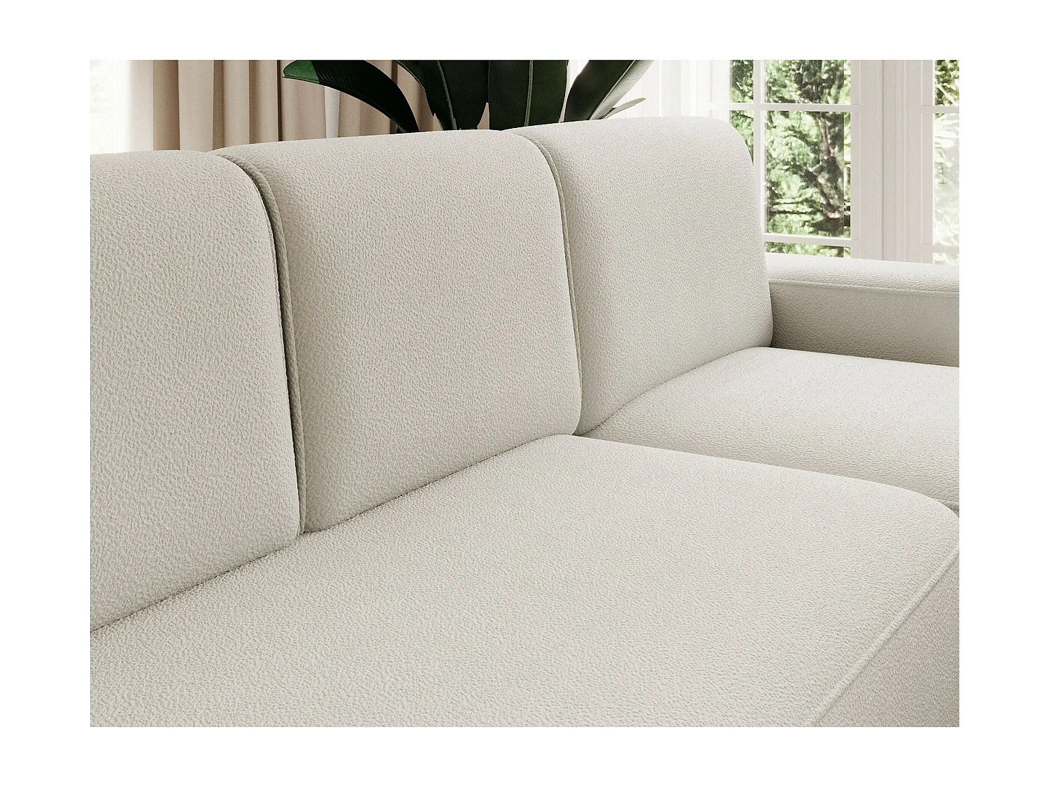 Canapé d'angle Weggis R/revêtement tissu/Beige