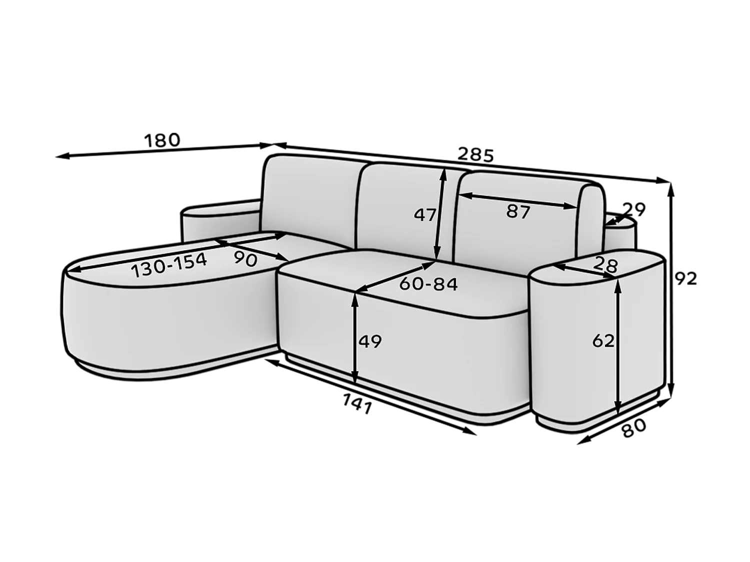 Ecksofa Weggis R/Stoffbezug/Beige