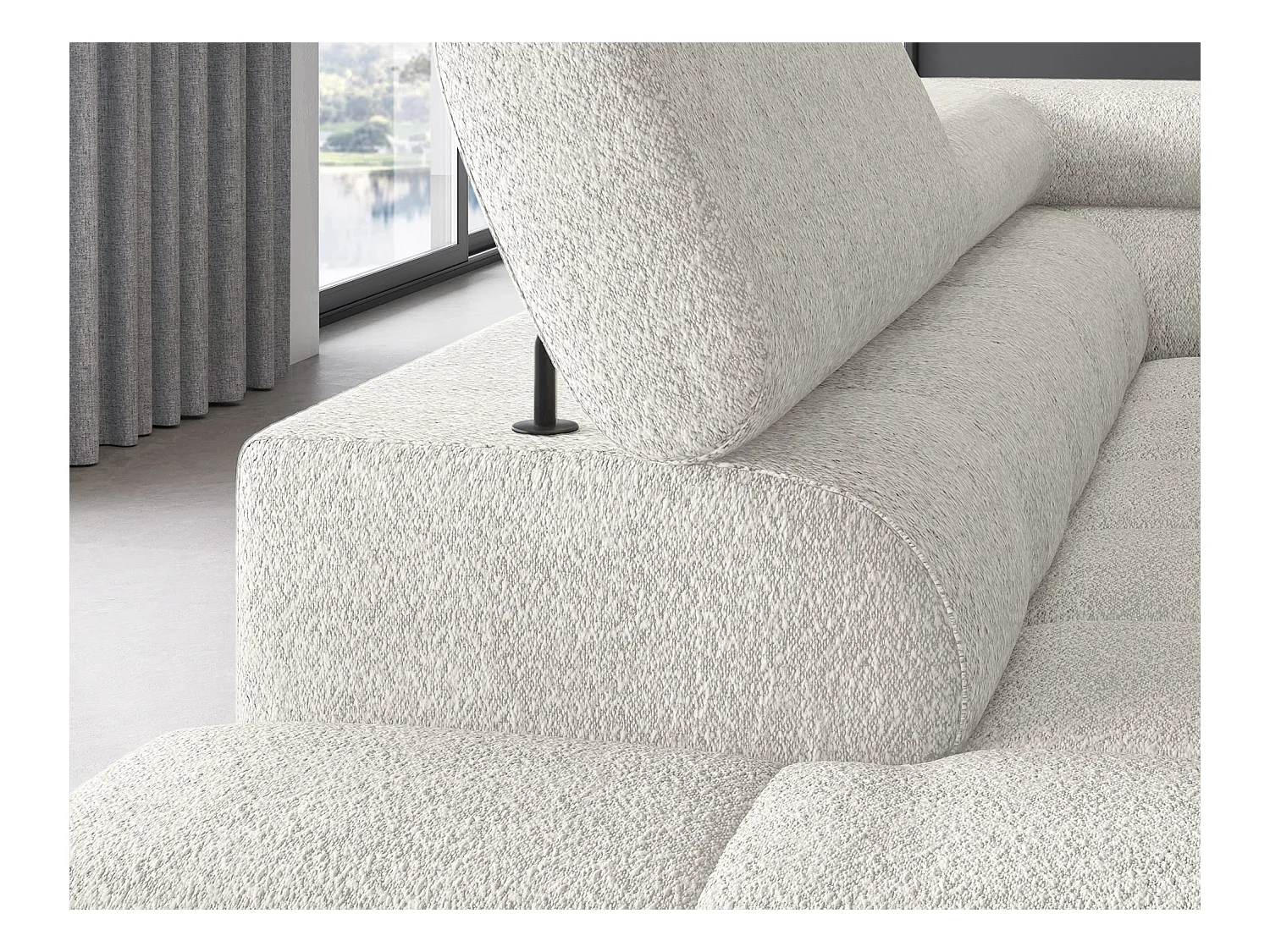 Canapé Corner Latina L/revêtement tissu/Blanc