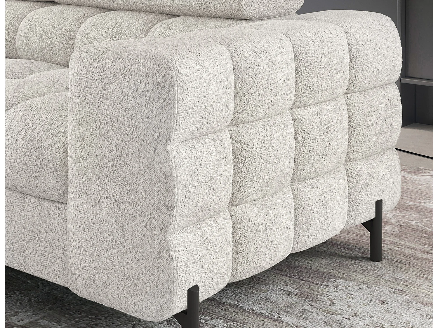 Ecksofa Latina L/Stoffbezug/Weiss