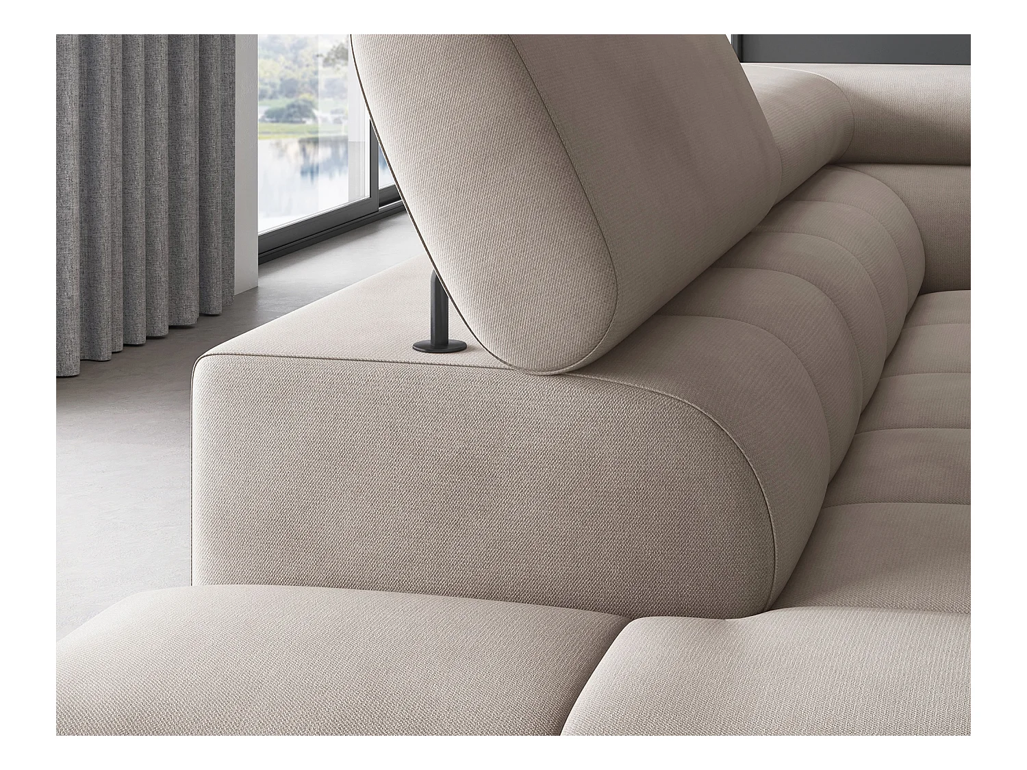 Ecksofa Latina L/Stoffbezug/Beige