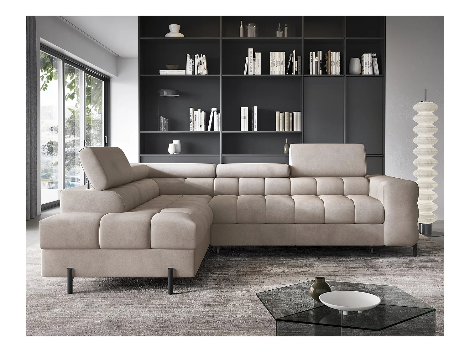 Ecksofa Latina L/Stoffbezug/Beige