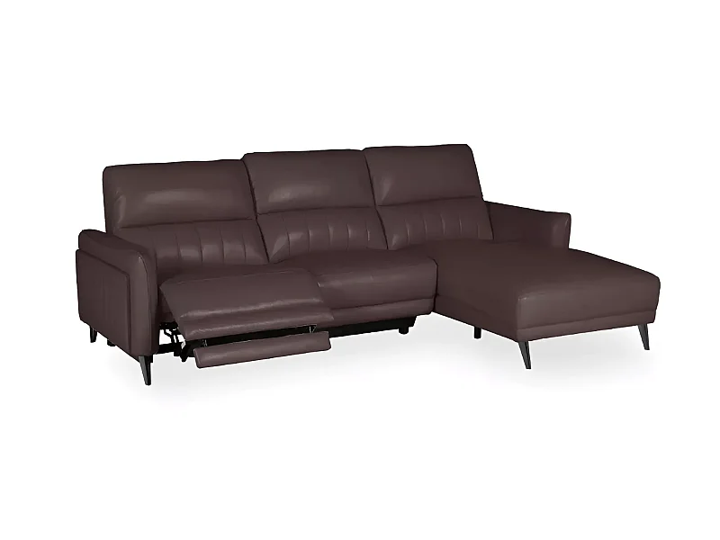 Ecksofa Ragusa R (Leder)/Stoffbezug/Braun