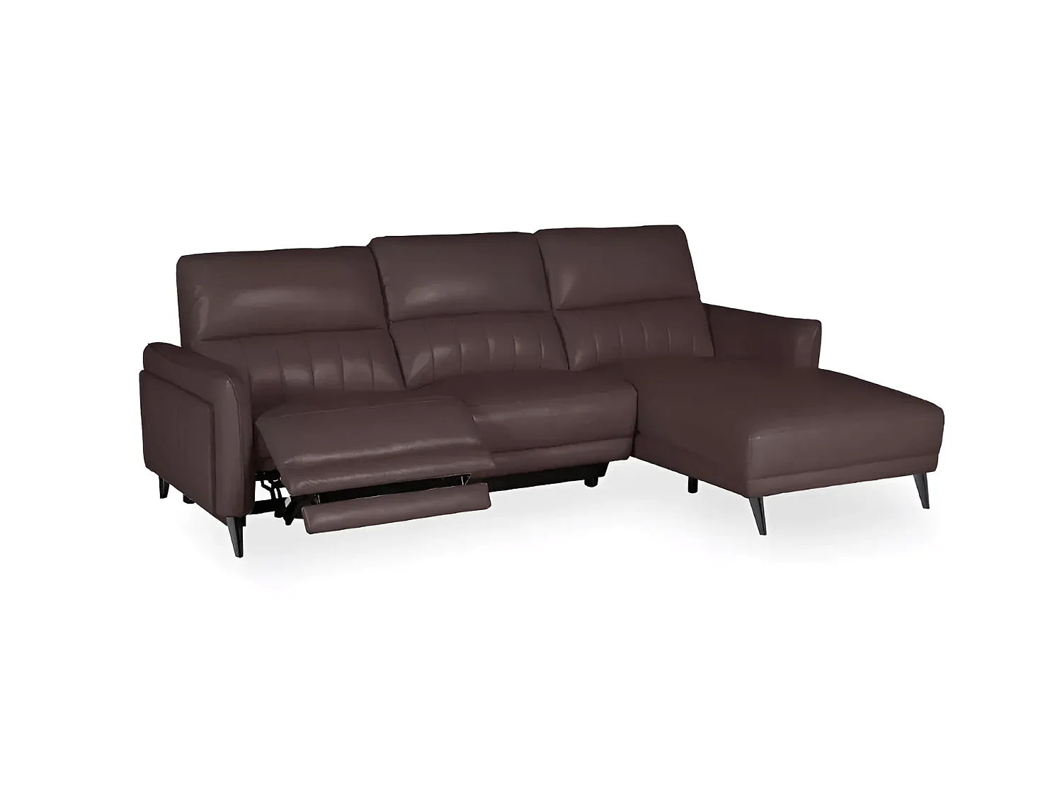 Ecksofa Ragusa R (Leder)/Stoffbezug/Braun