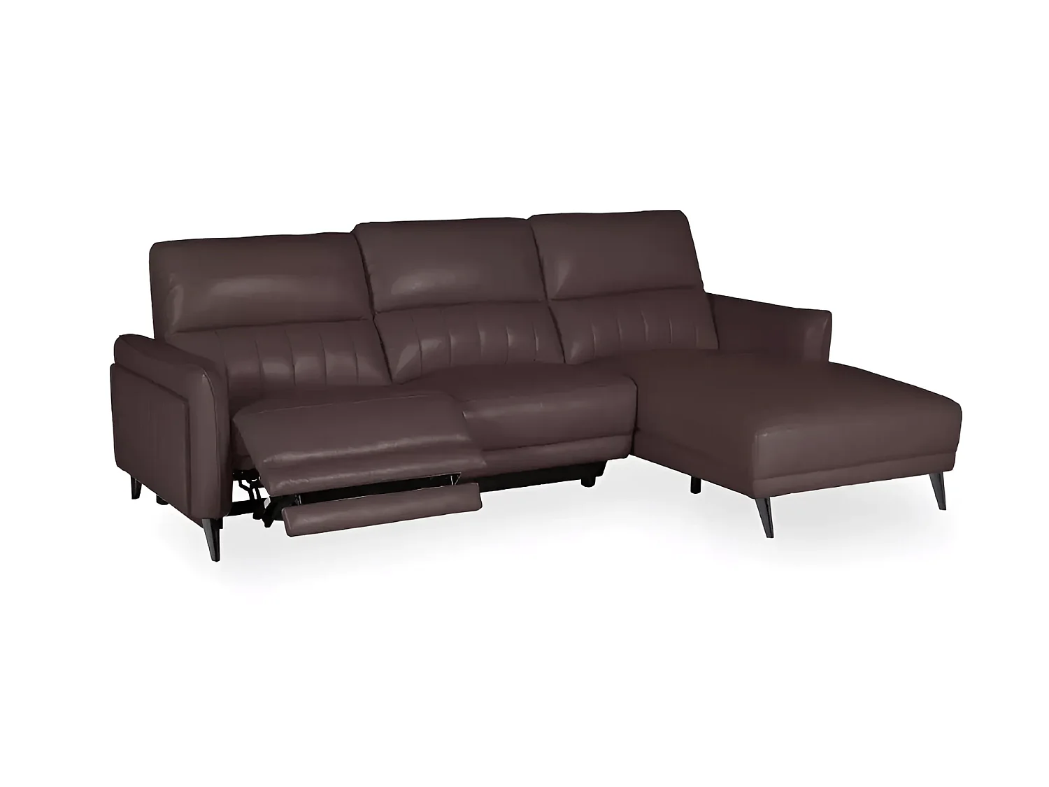 Ecksofa Ragusa R (Leder)/Stoffbezug/Braun