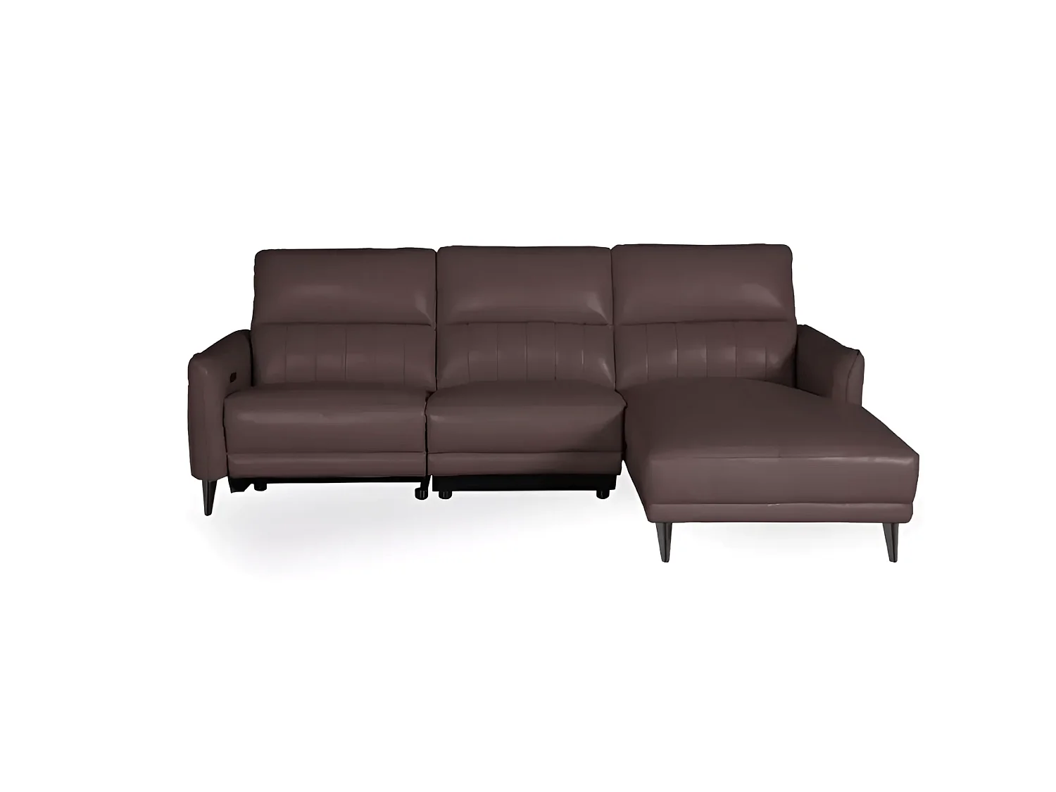 Ecksofa Ragusa R (Leder)/Stoffbezug/Braun