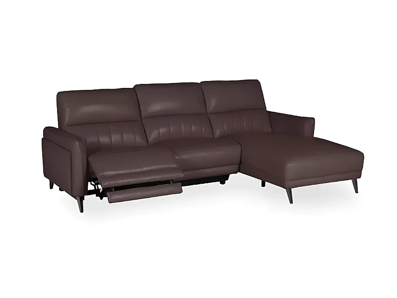 Ecksofa Ragusa R (Leder)/Stoffbezug/Braun