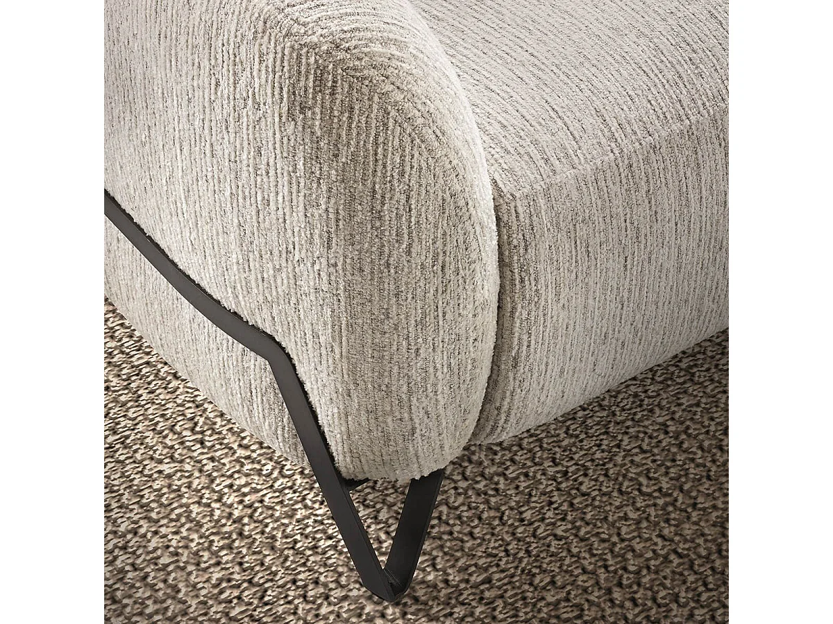 Canapé fixe 2 places tissu polyester beige avec têtières inclinables manuelles - AMSTEN