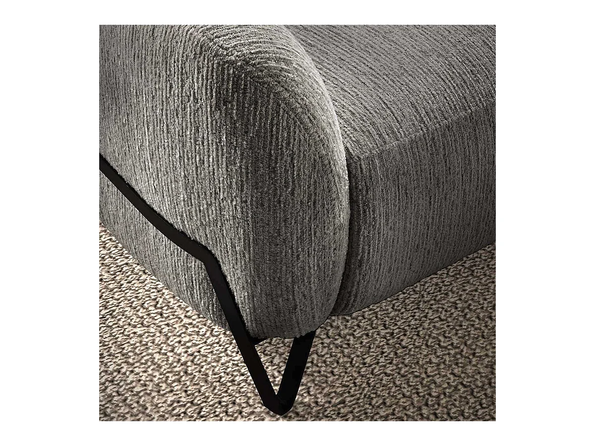 Canapé relax électrique 3 places tissu polyester gris - AMSTEN
