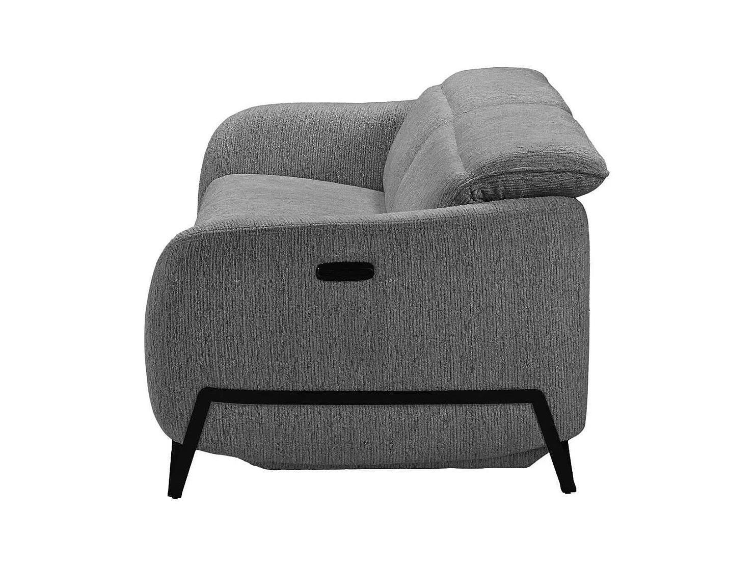 Canapé relax électrique 3 places tissu polyester gris - AMSTEN