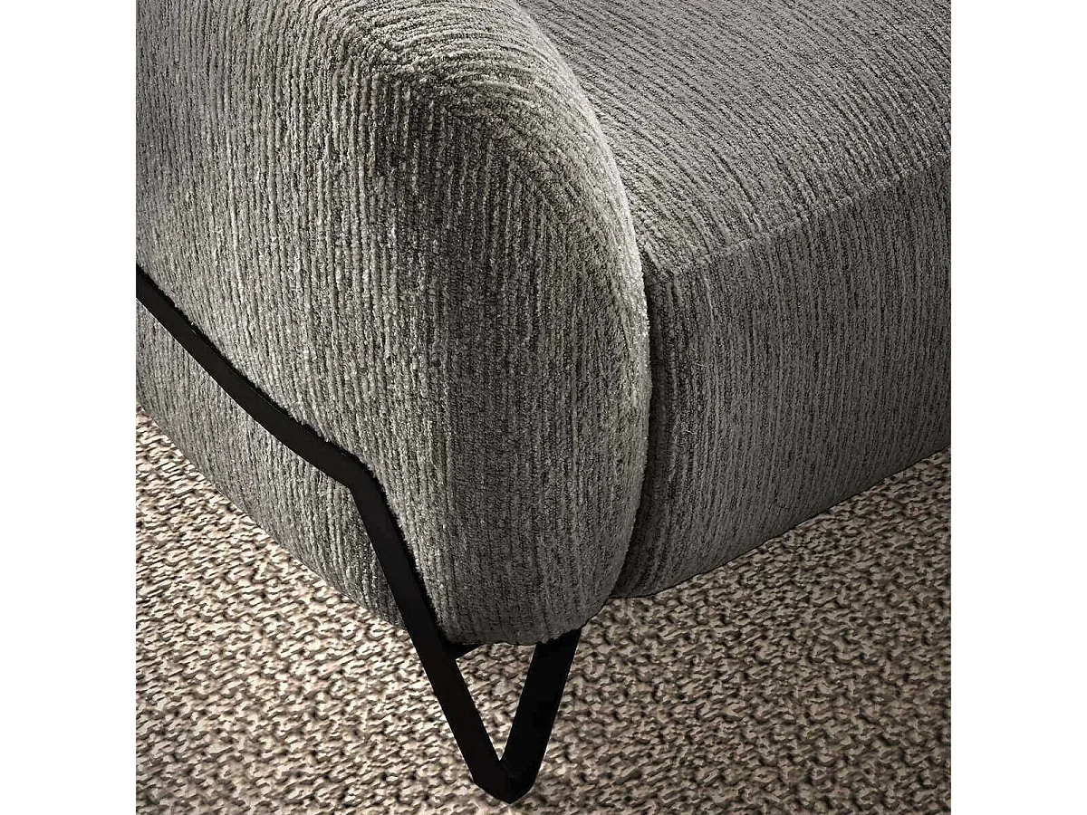 Canapé relax électrique 3 places tissu polyester gris - AMSTEN