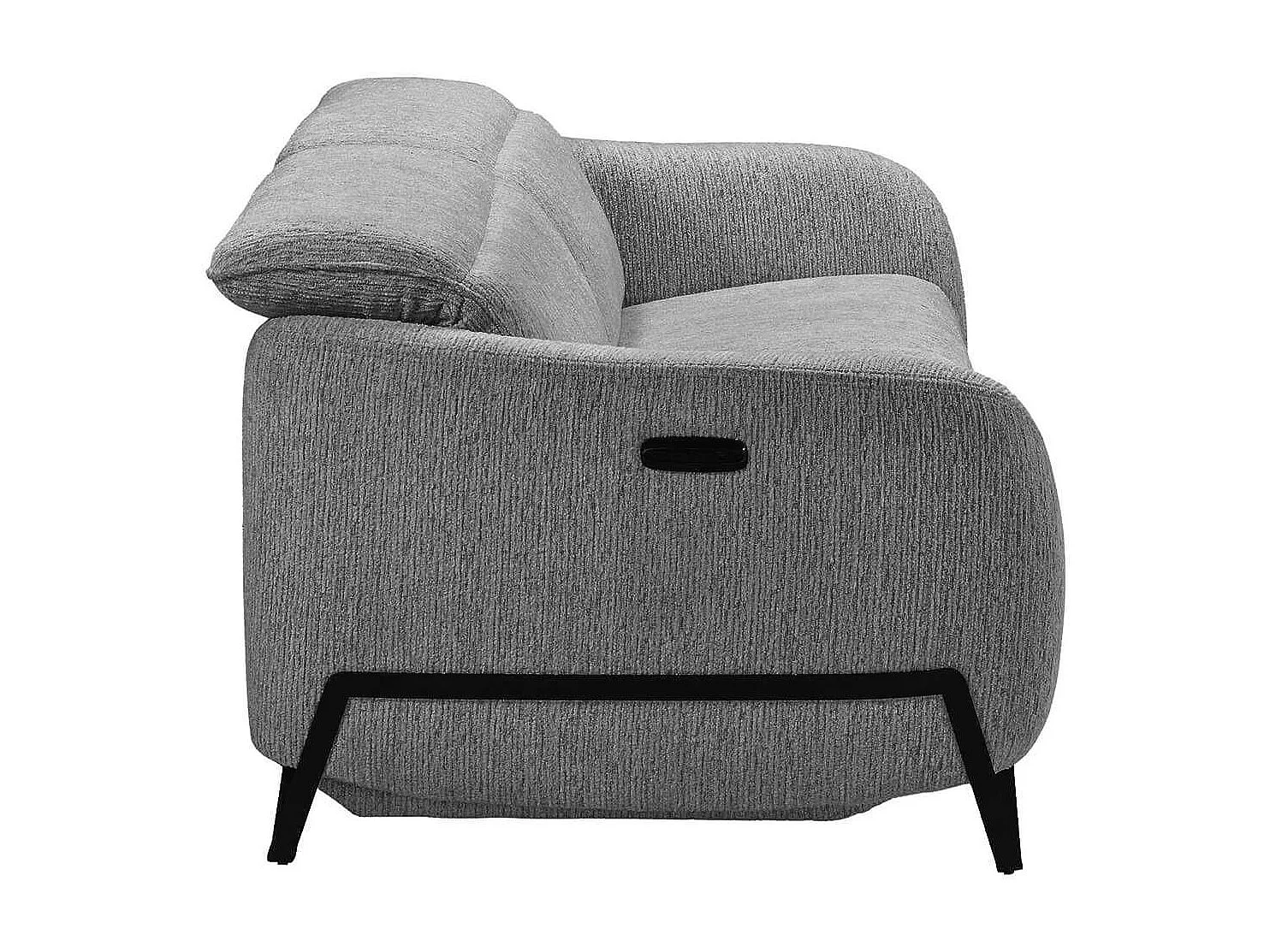 Canapé relax électrique 3 places tissu polyester gris - AMSTEN
