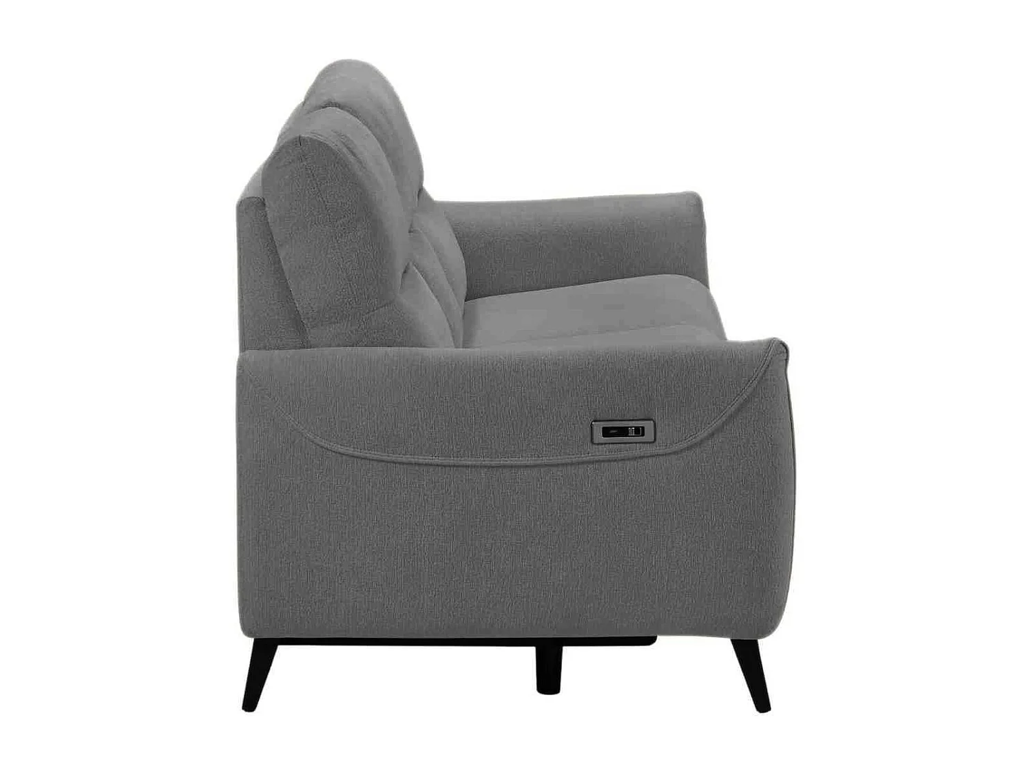 Canapé relax électrique 3 places tissu polyester gris - KERDAL