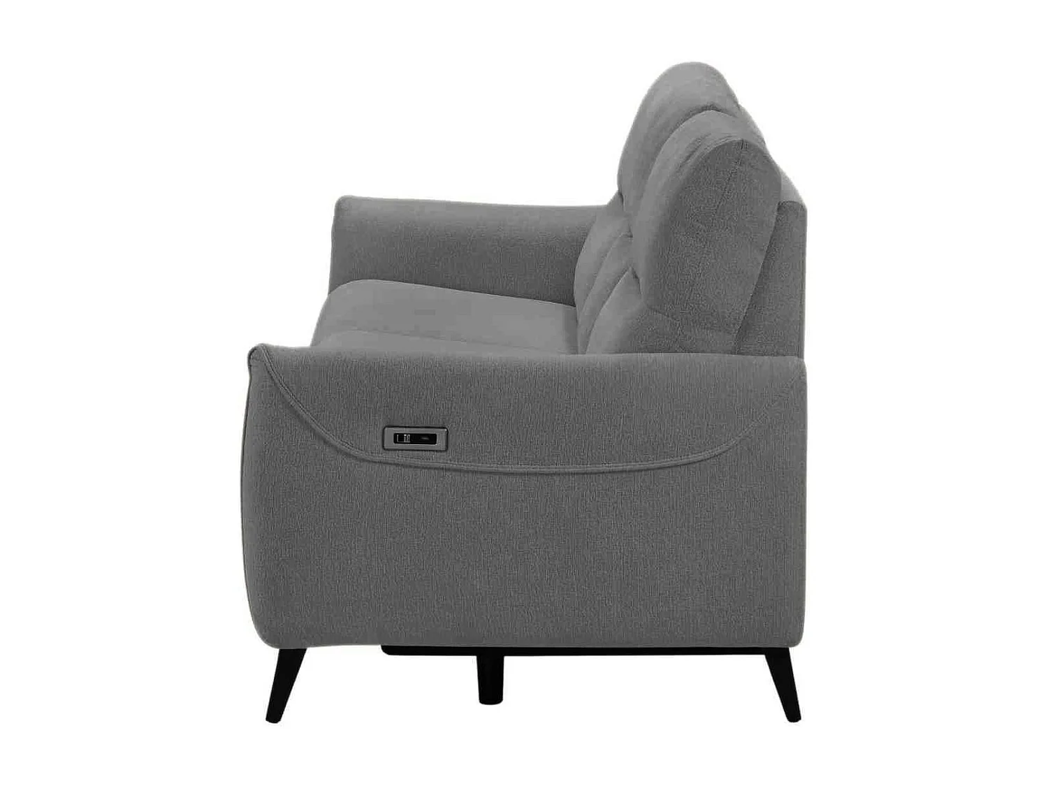 Canapé relax électrique 3 places tissu polyester gris - KERDAL