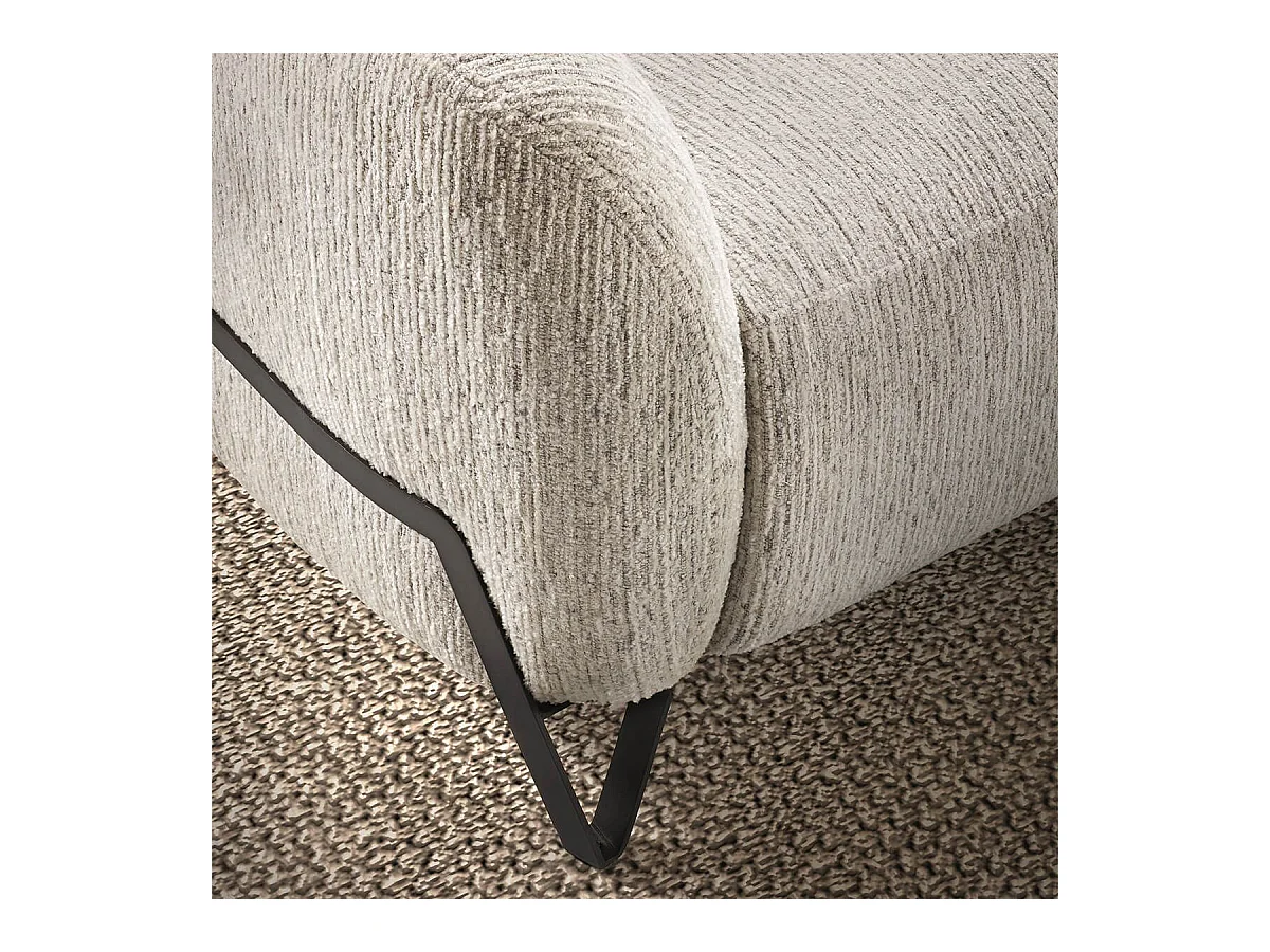 Canapé relax électrique 3 places tissu polyester beige - AMSTEN