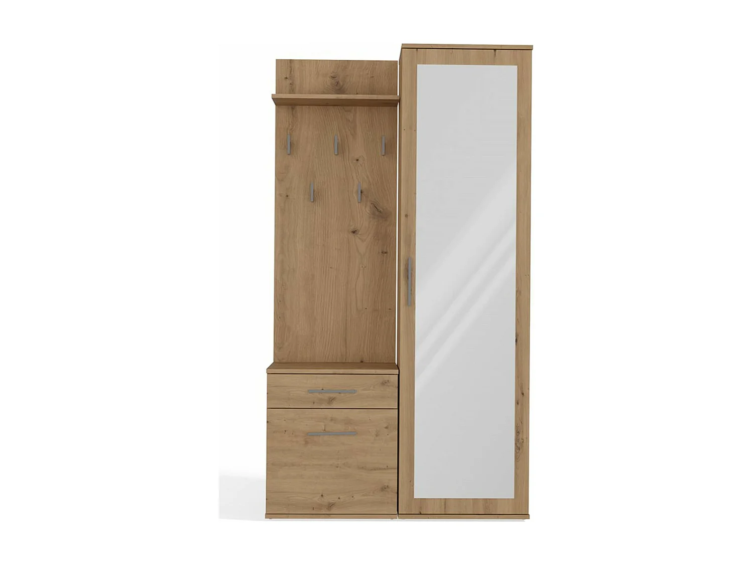 Ensemble d'entrée avec miroir – 100 cm – chêne artisan – DUVIO