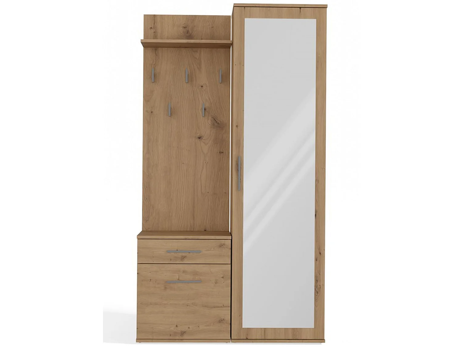 Ensemble d'entrée avec miroir – 100 cm – chêne artisan – DUVIO