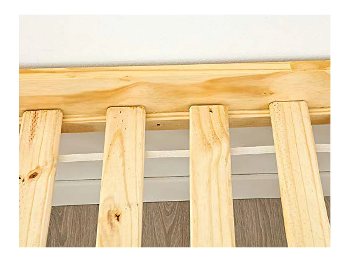 Grand sommier à Lattes en pin massif pour Lit 2 Personnes, 198 x 140 x 2 cm