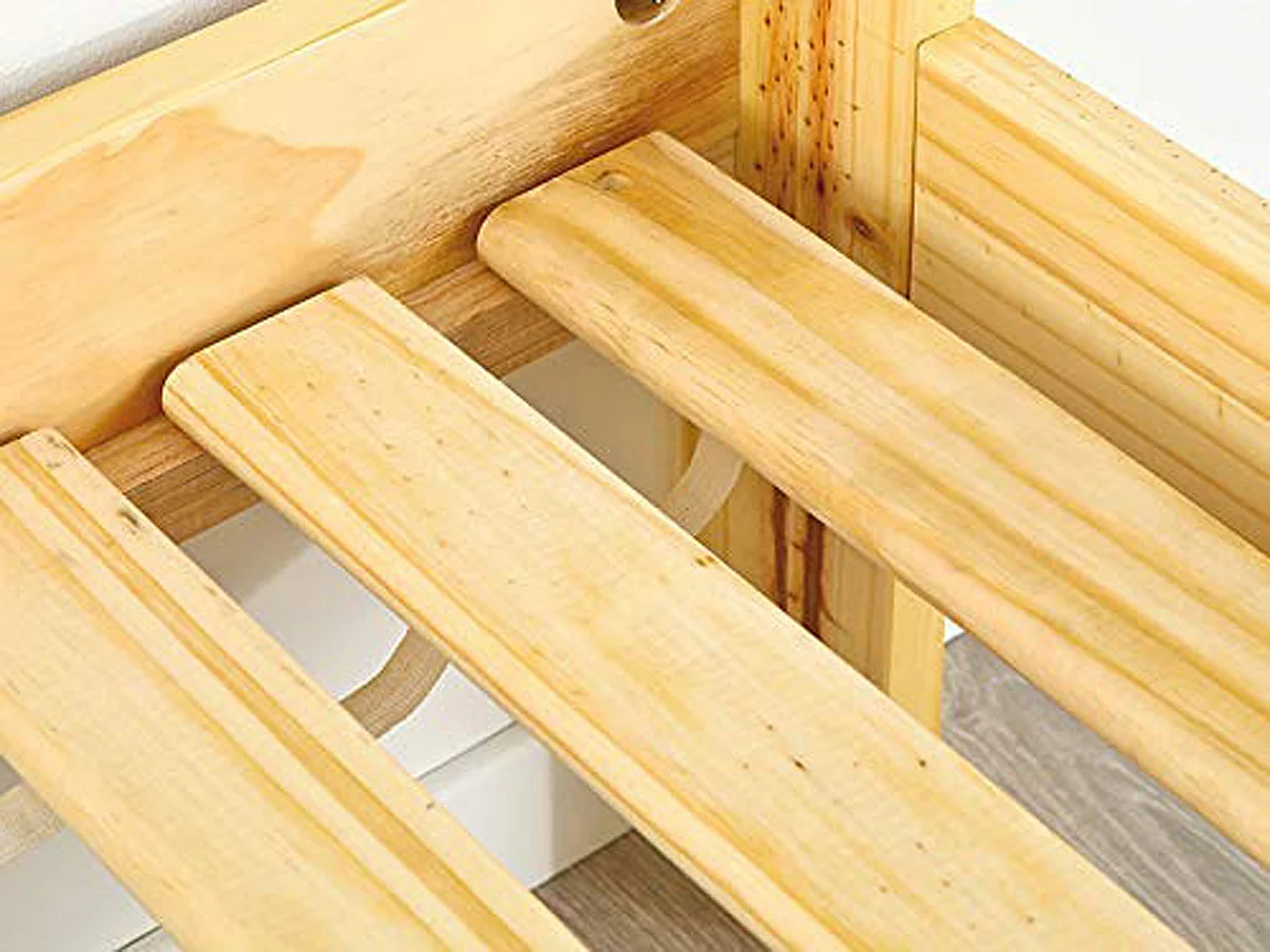 Grand sommier à Lattes en pin massif pour Lit 2 Personnes, 198 x 140 x 2 cm