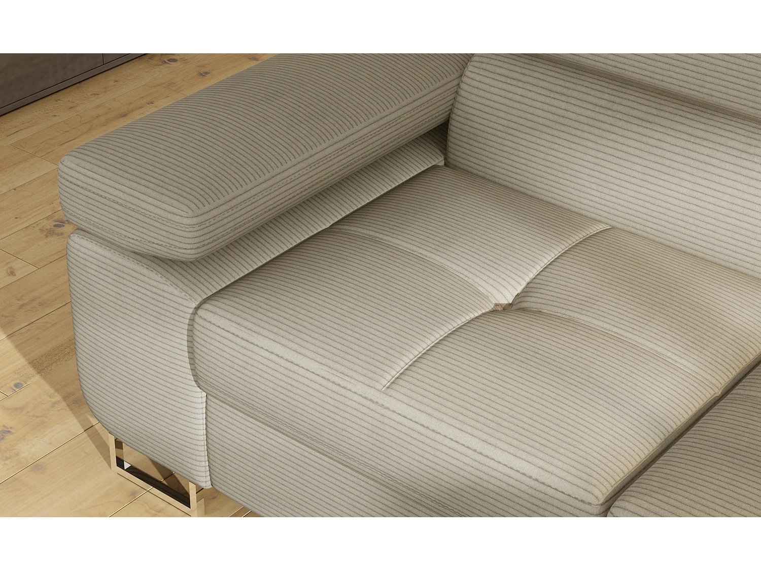 Ecksofa Rondon L / Ab Lager/Stoffbezug/Beige