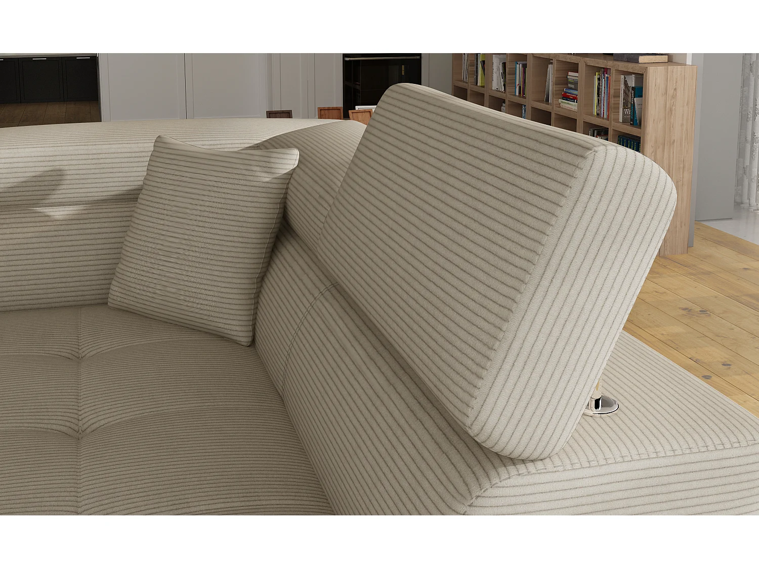 Ecksofa Rondon L / Ab Lager/Stoffbezug/Beige