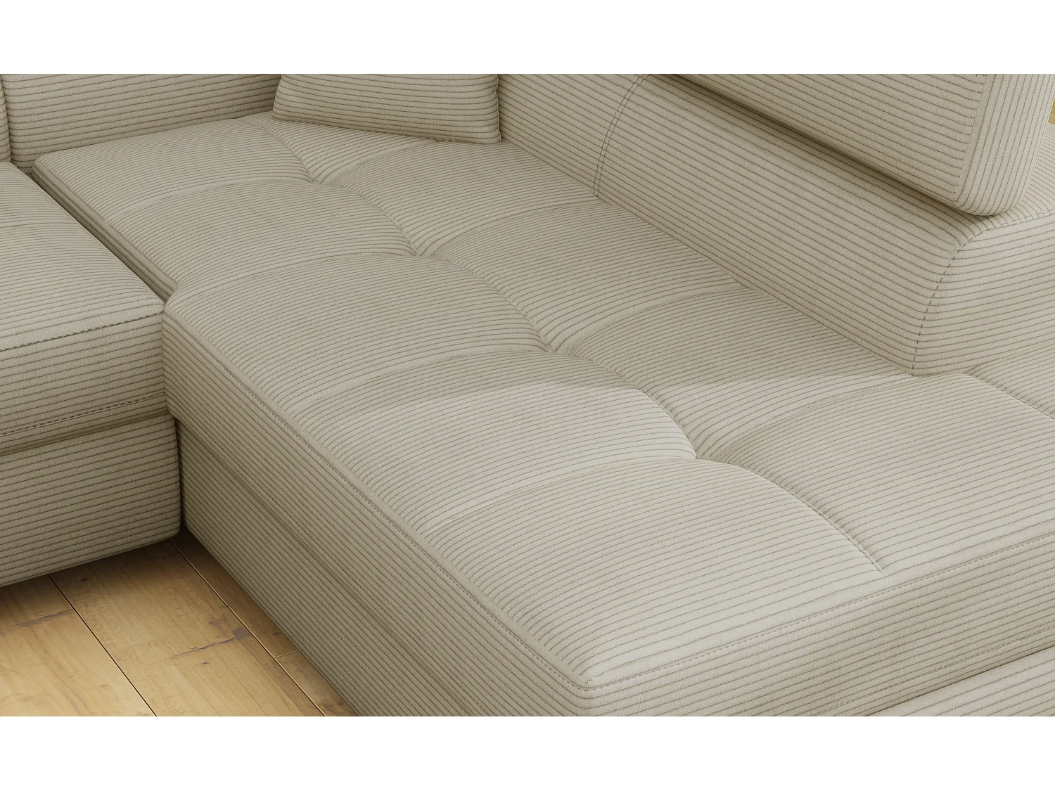 Ecksofa Rondon L / Ab Lager/Stoffbezug/Beige