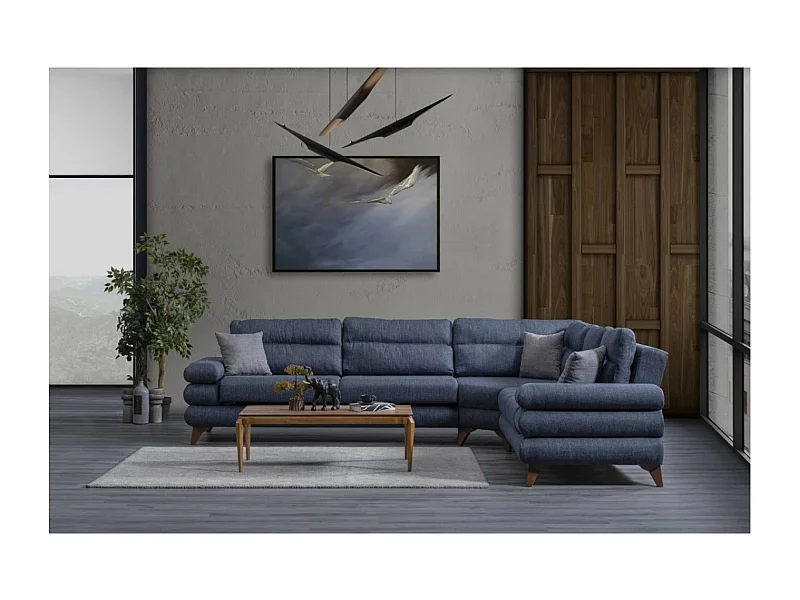 Ecksofa Parma/Stoffbezug/Blau