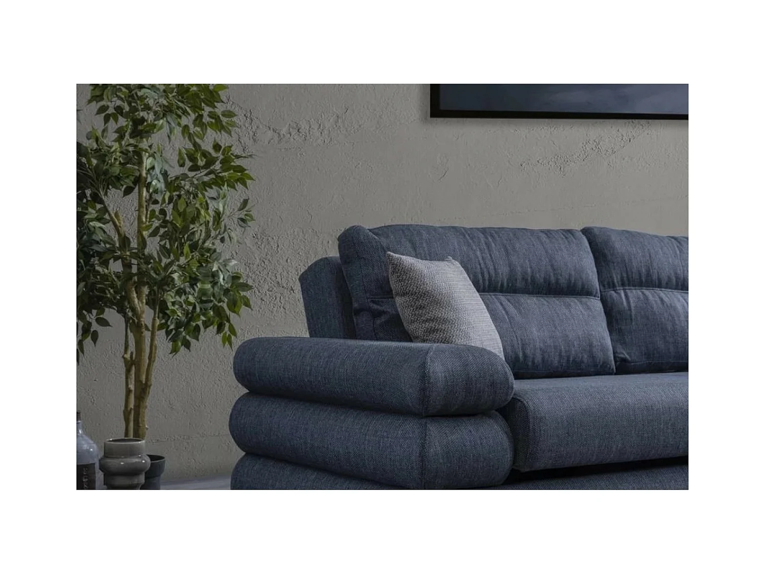 Ecksofa Parma/Stoffbezug/Blau