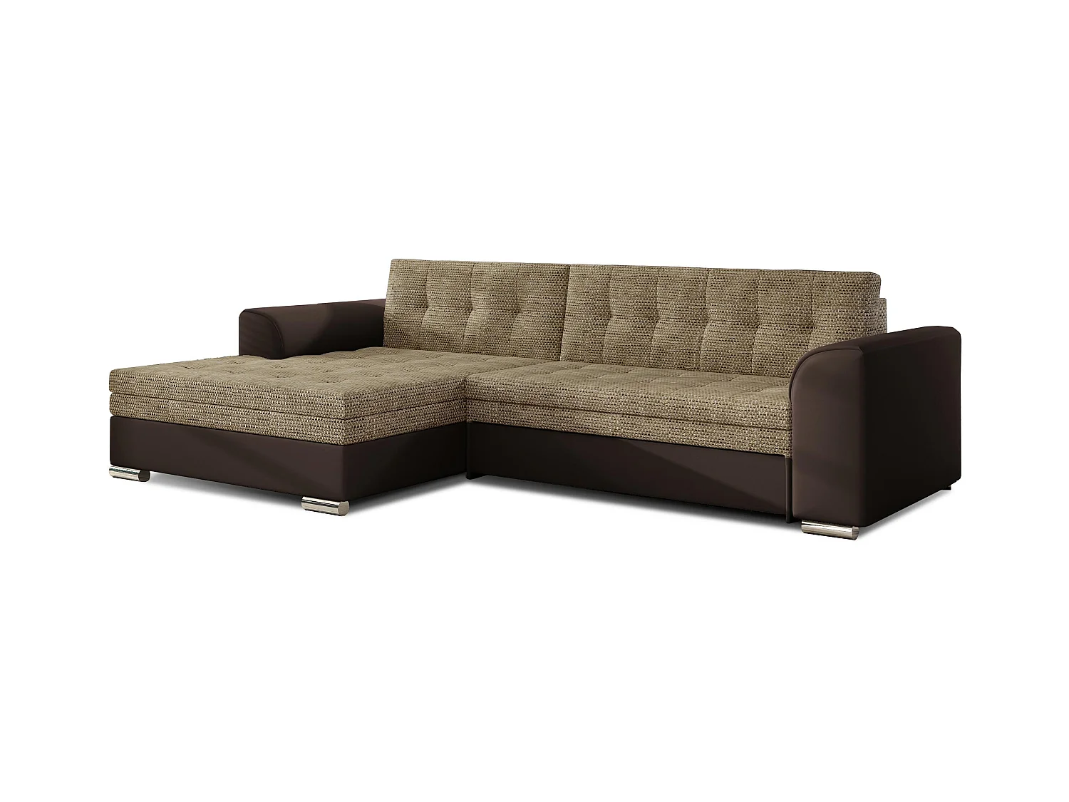 Canapé Corner Merati R /revêtement tissu/Beige&Marran