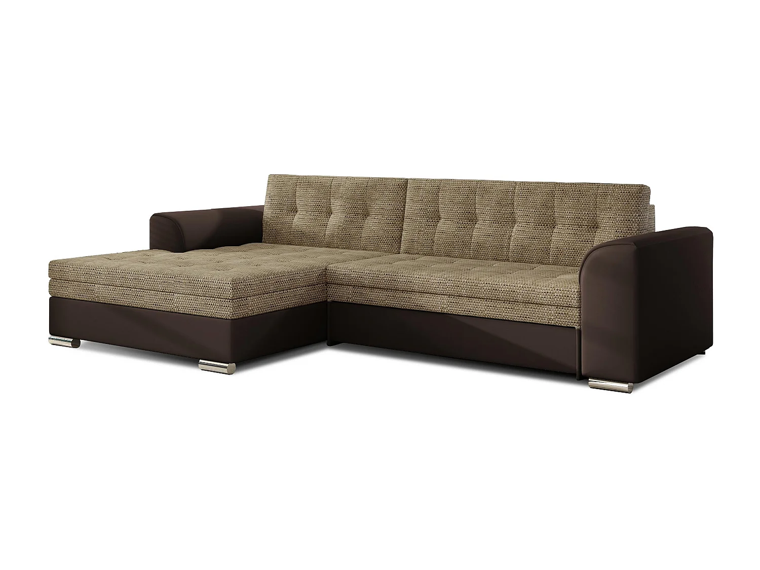 Divano d'angolo Merati R/rivestimento in tessut/Beige&Marrone