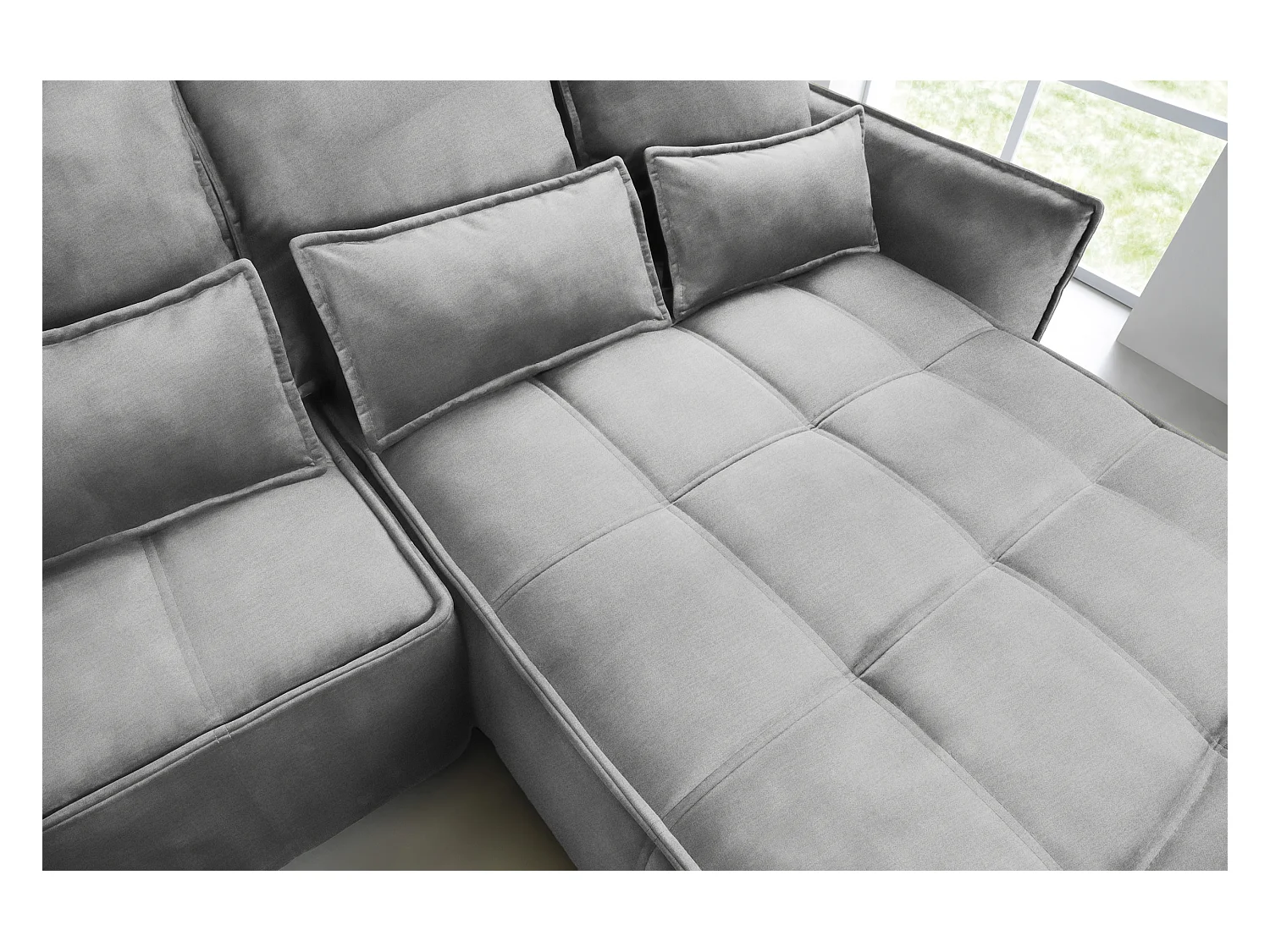 Ecksofa Lopez  R/Stoffbezug/Grau