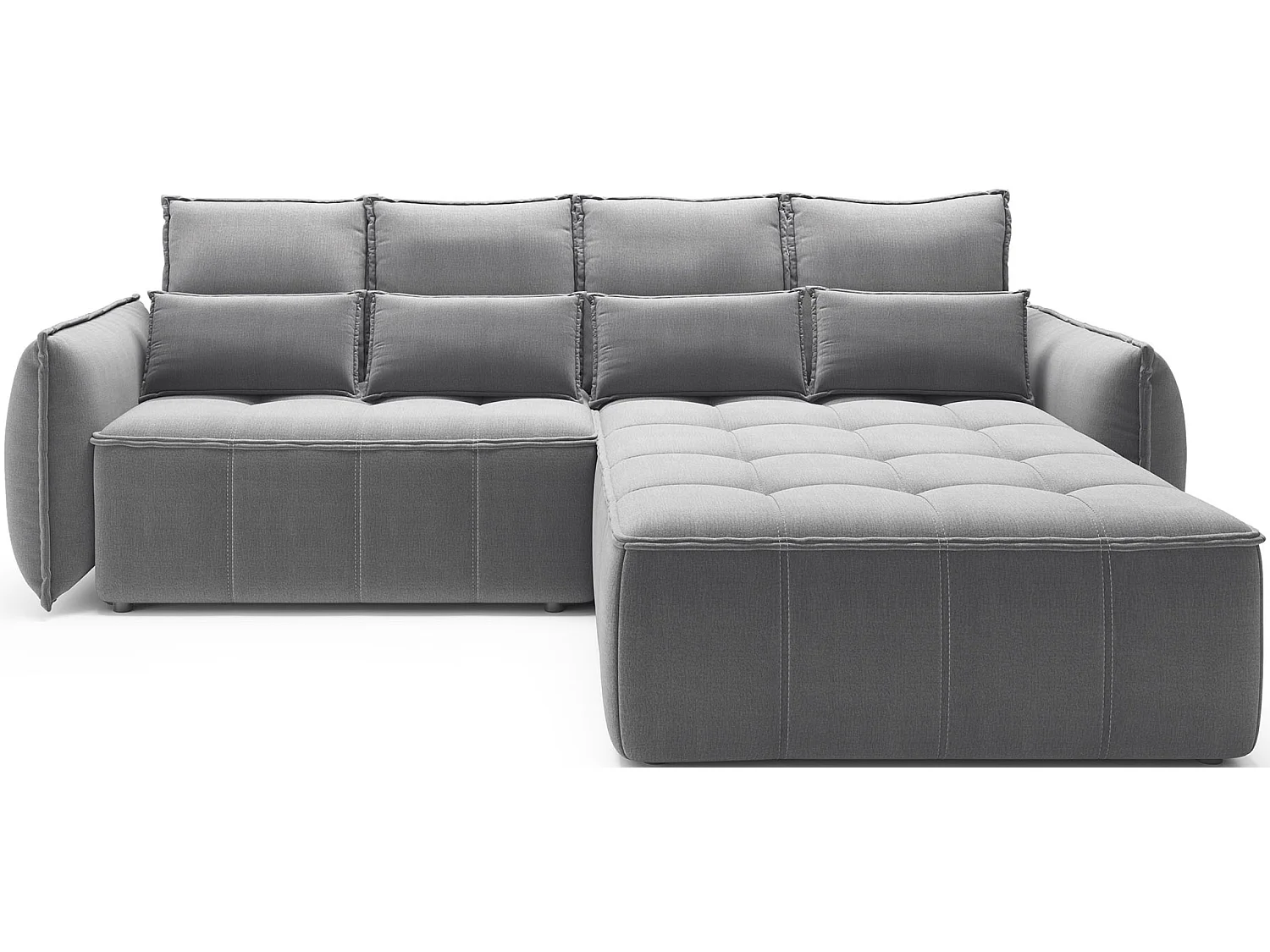 Divano d'angolo Lopez R/rivestimento in tessut/Grigio