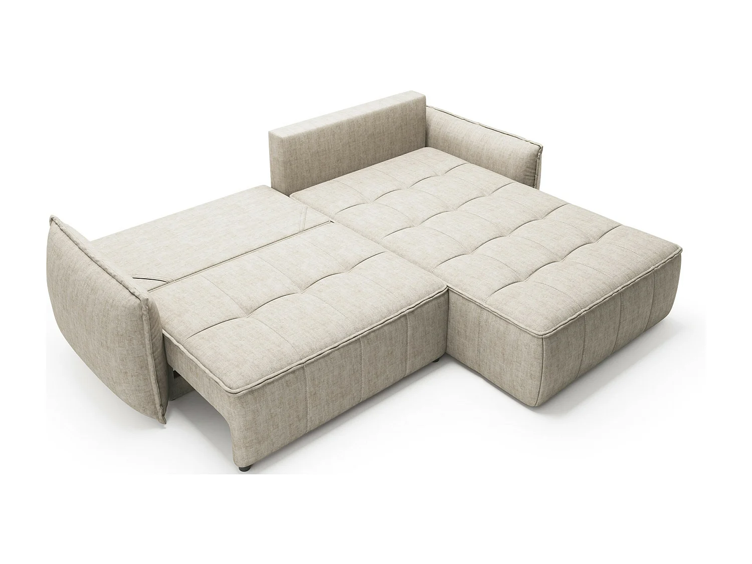 Divano d'angolo Lopez R/rivestimento in tessut/Grigio