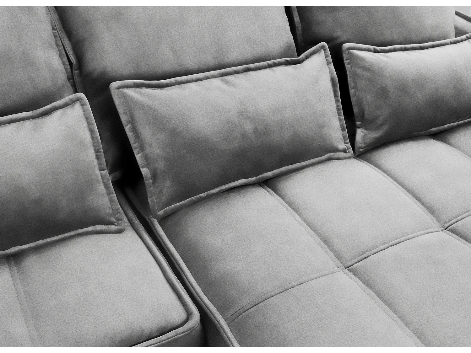 Divano d'angolo Lopez R/rivestimento in tessut/Grigio