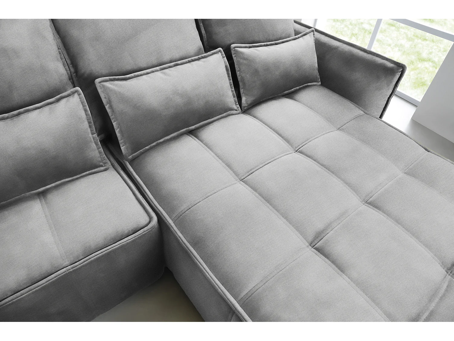 Divano d'angolo Lopez R/rivestimento in tessut/Grigio