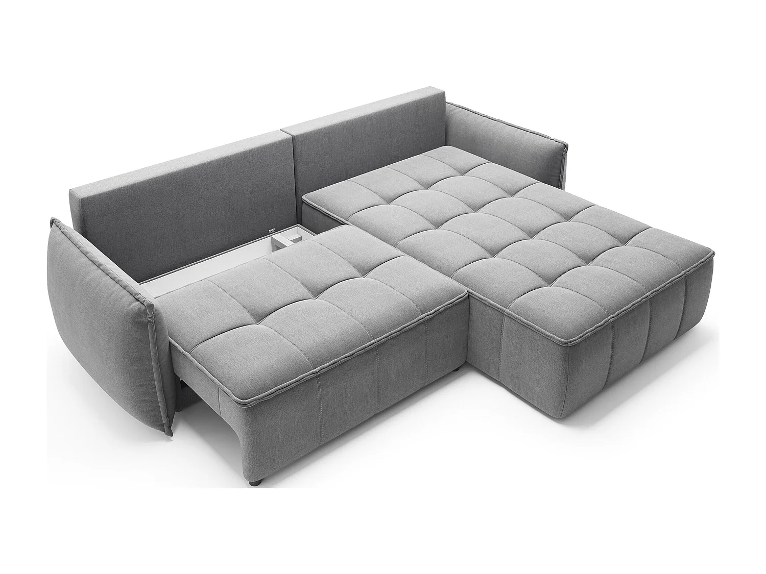 Divano d'angolo Lopez R/rivestimento in tessut/Grigio