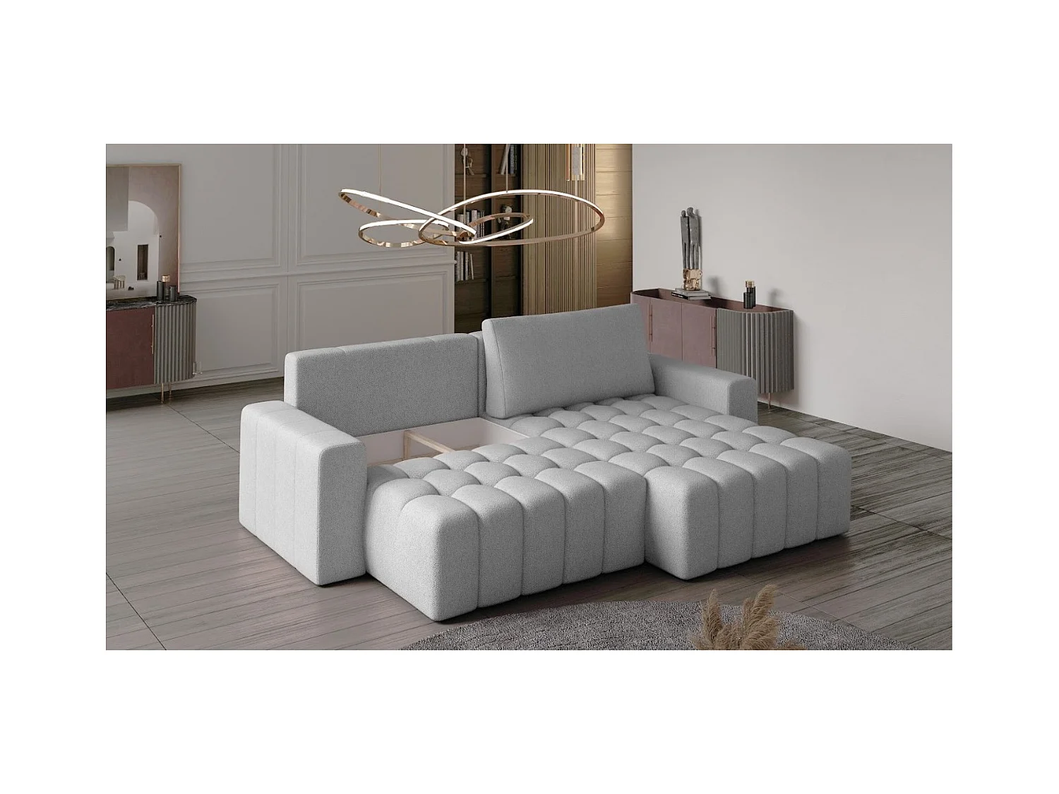 Canapé Corner Stelvino R /Tissu/Vert