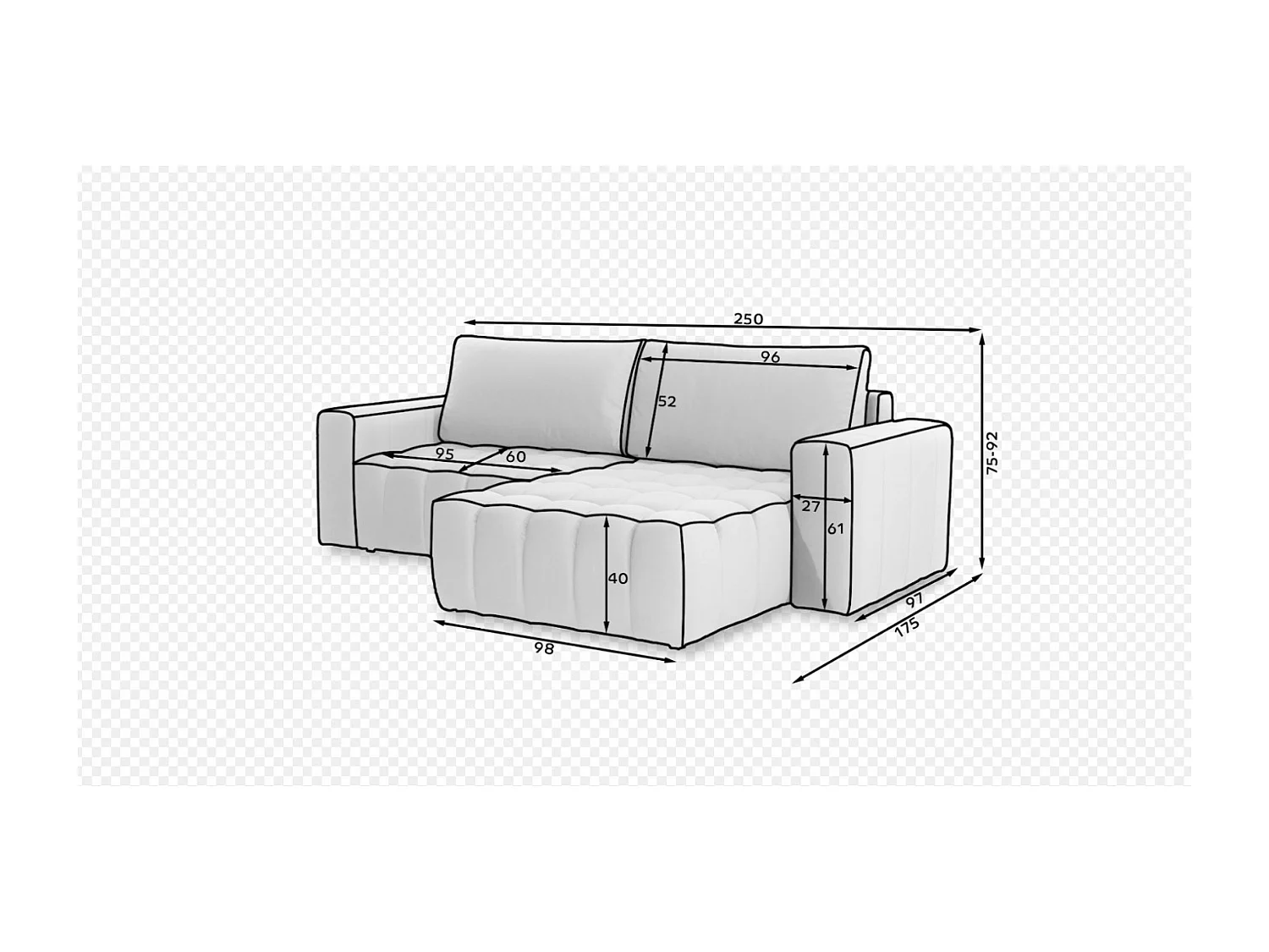 Canapé Corner Stelvino R /Tissu/Vert