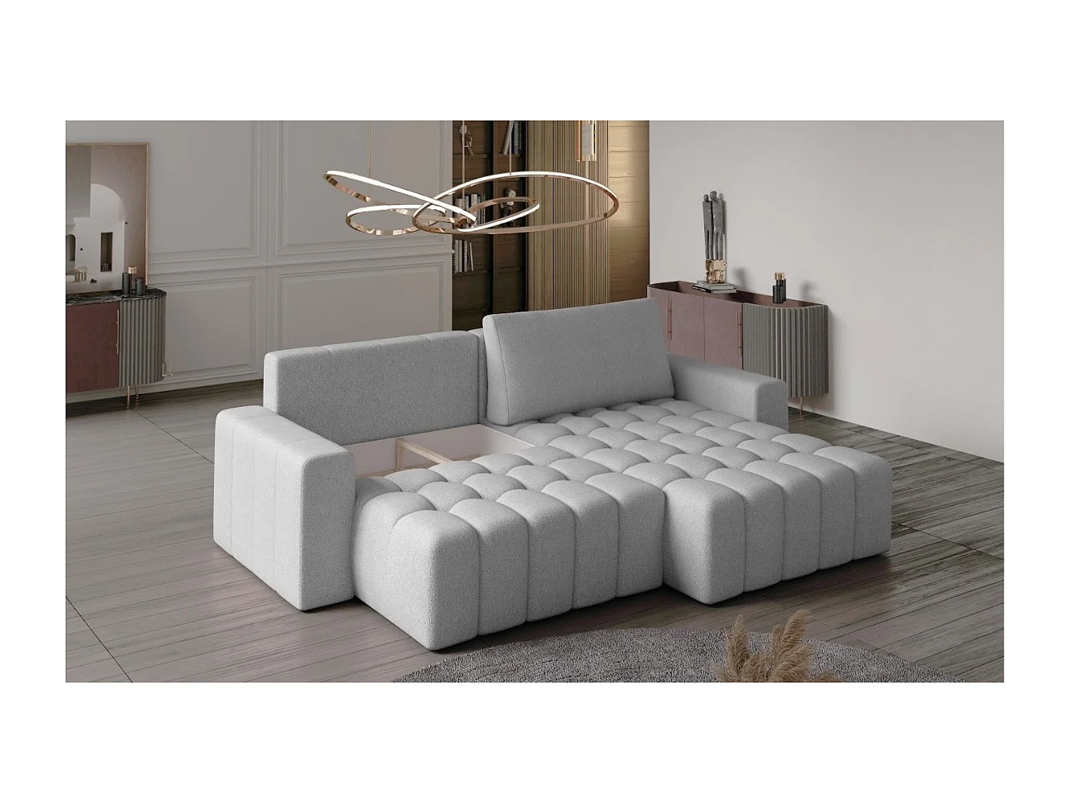 Canapé Corner Stelvino R /Tissu/Vert