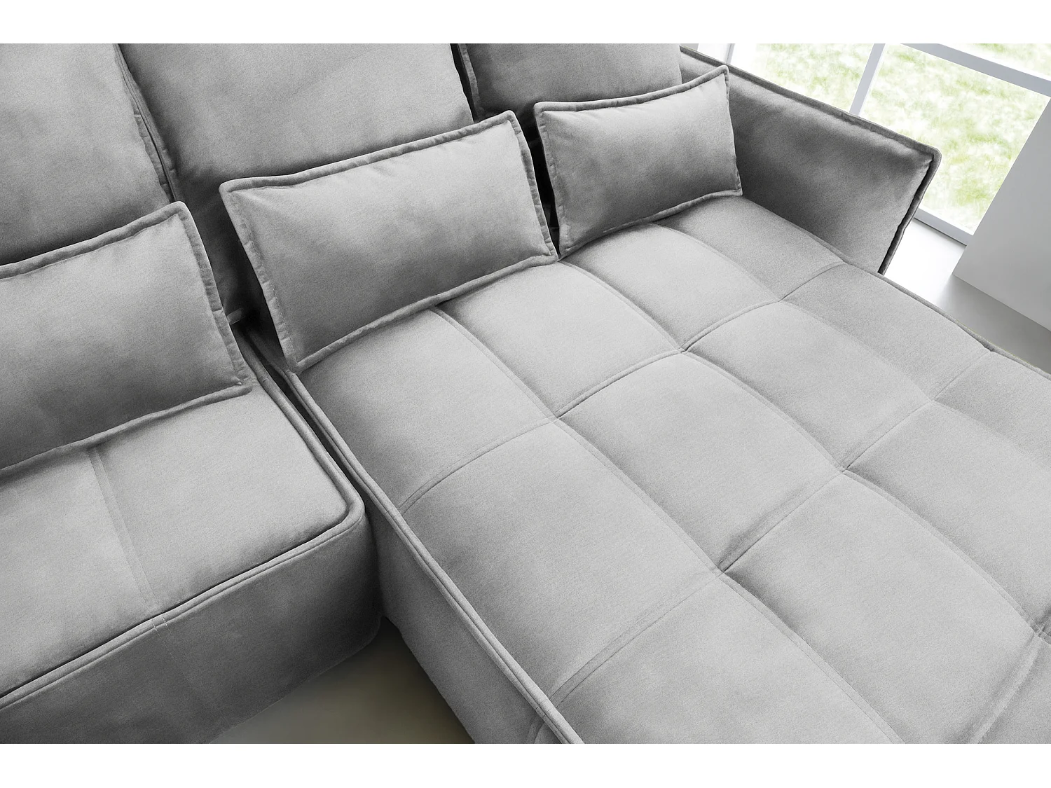 Ecksofa Lopez  R/Stoffbezug/Grau