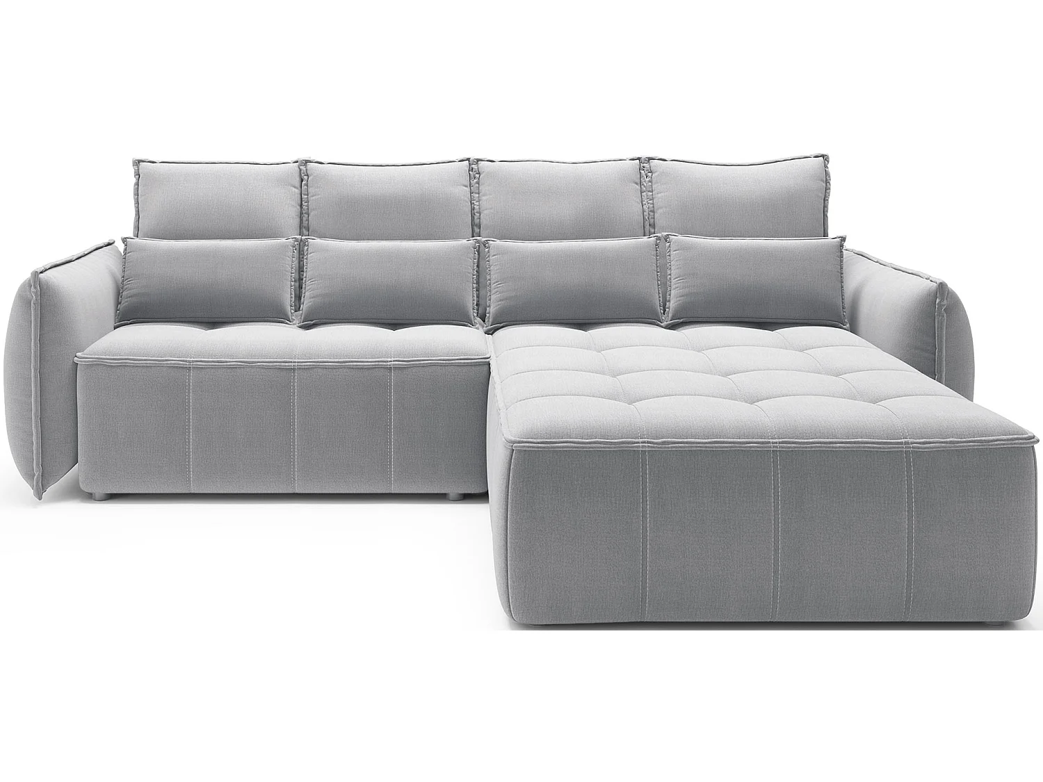 Ecksofa Lopez  R/Stoffbezug/Grau