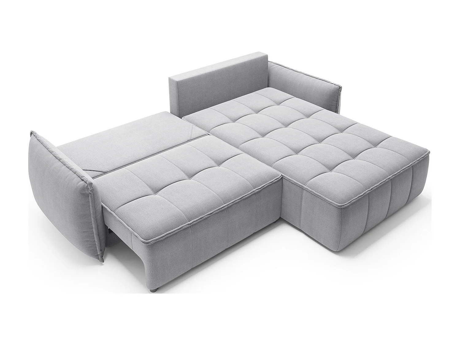 Divano d'angolo Lopez R/rivestimento in tessut/Grigio