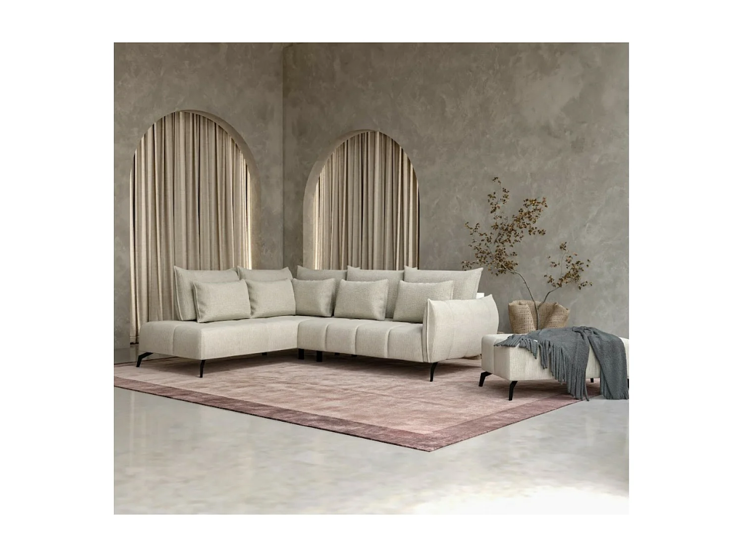 Ecksofa Casablanca  L/Stoffbezug/Beige