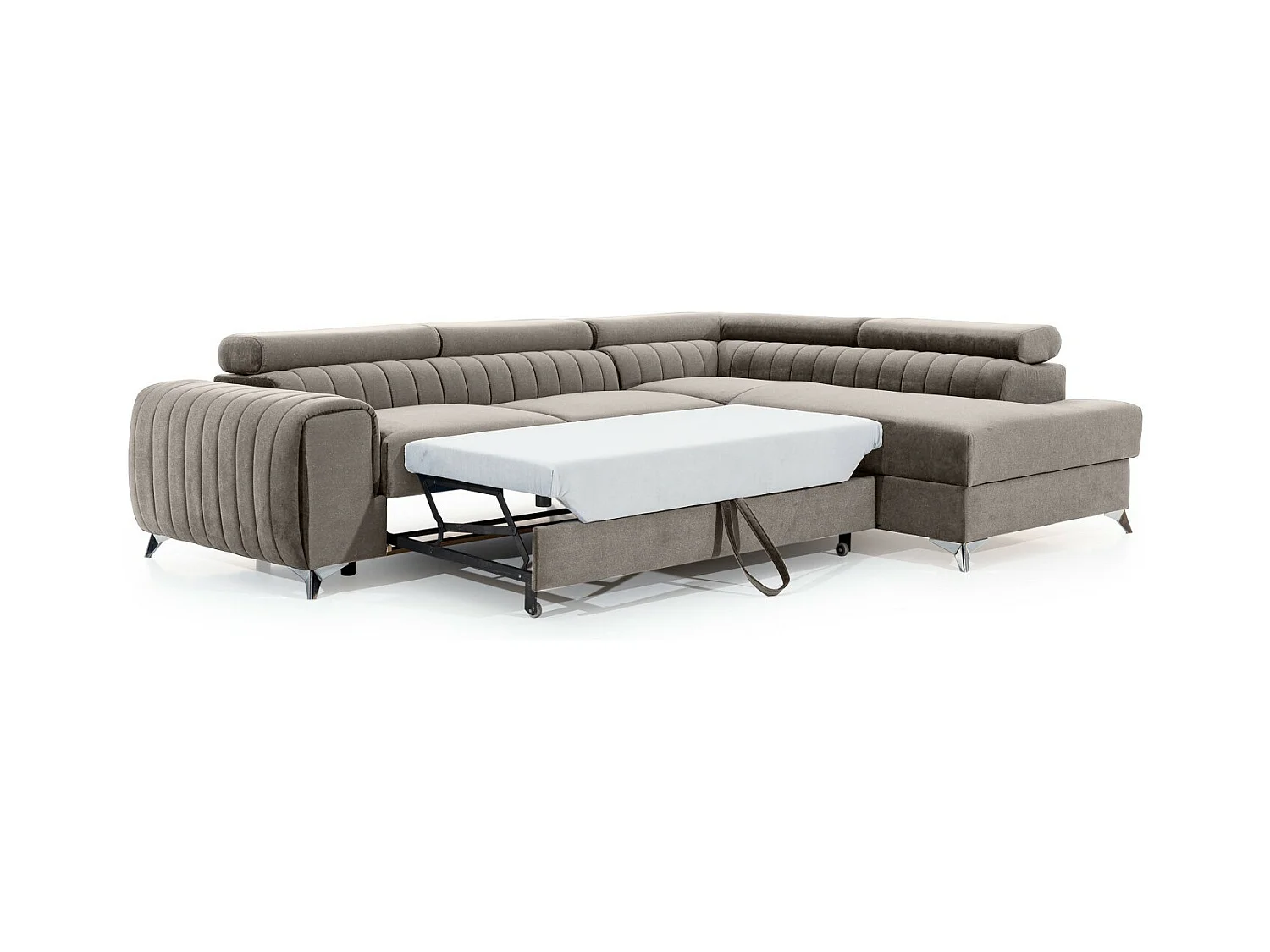 Ecksofa Genova R /Stoffbezug/Beige