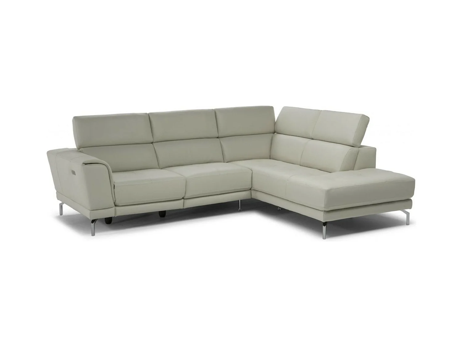 Divano d'angolo San Remo Grande R (Pelle)/rivestimento in tessut/Nero