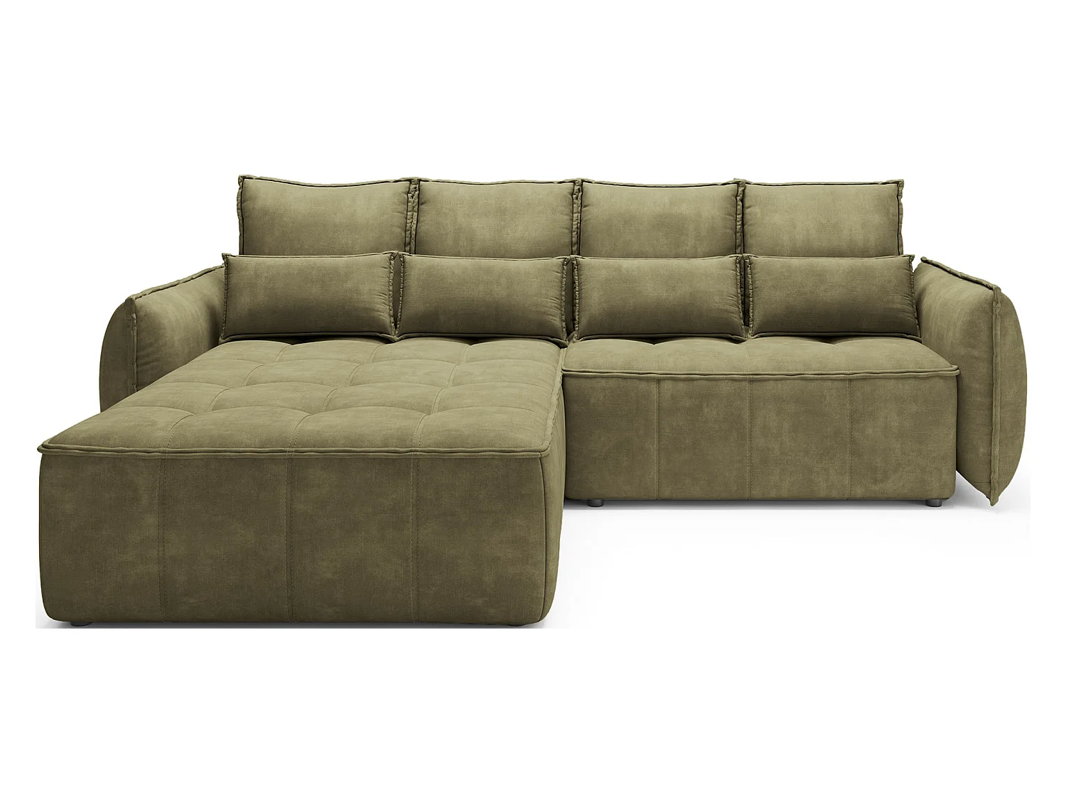 Divano d'angolo Lopez L/rivestimento in tessut/Verde