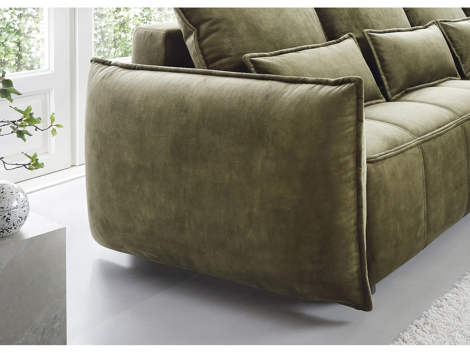 Ecksofa Lopez  L/Stoffbezug/Grün