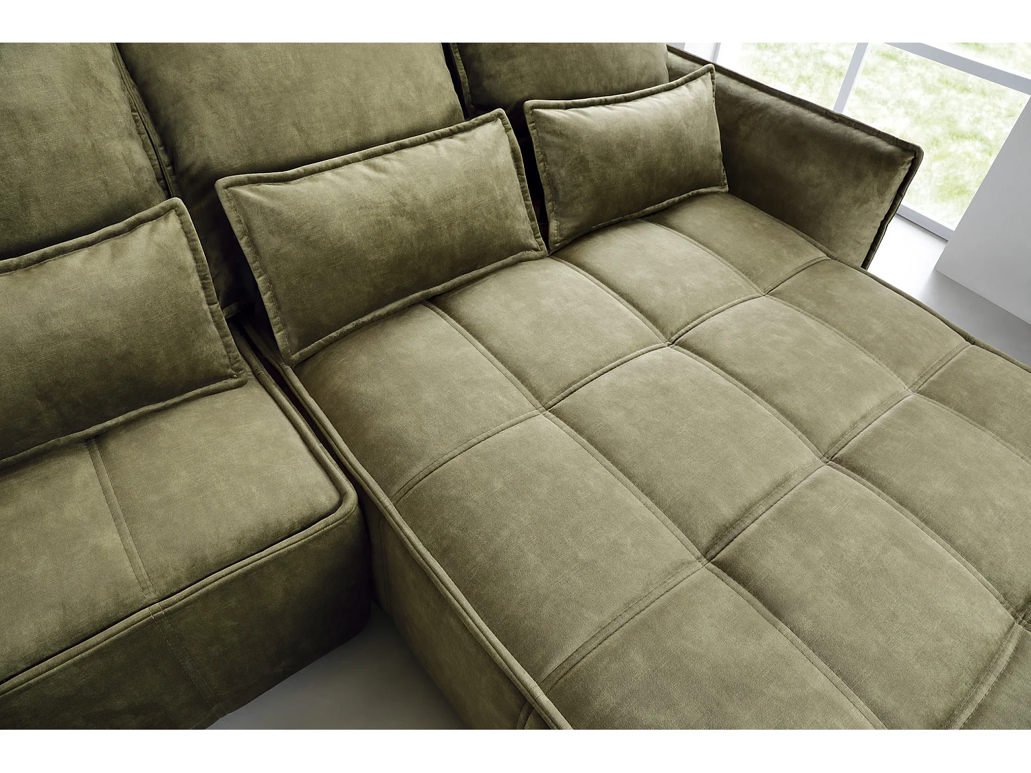 Ecksofa Lopez  L/Stoffbezug/Grün